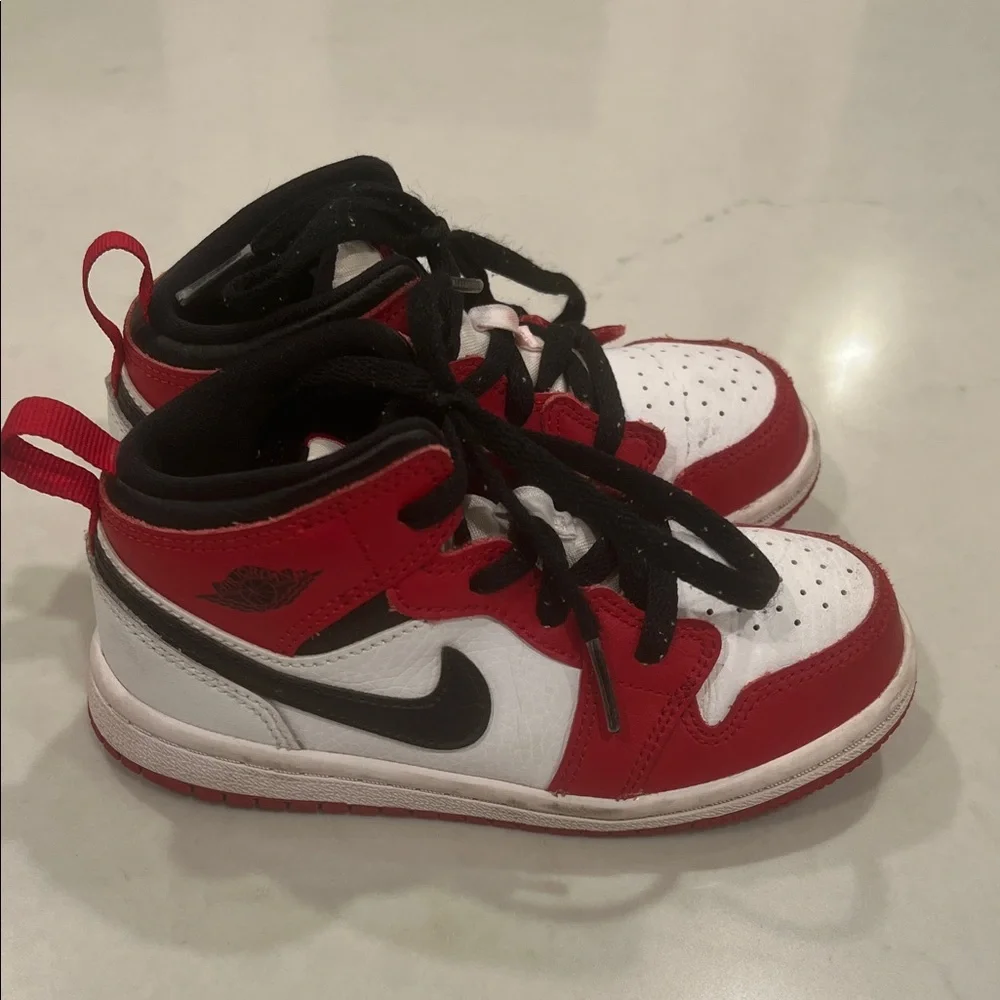 Nike Jordan Kids Red, Black, and White Sneakers